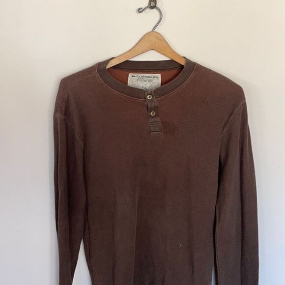 Mens Waffle Shirt 1/4 Button Size :L - Picture 1 of 4